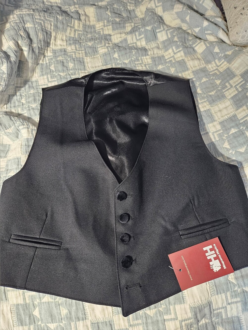 NWT Black Men's Dress Vest Sz L (Euro 56)